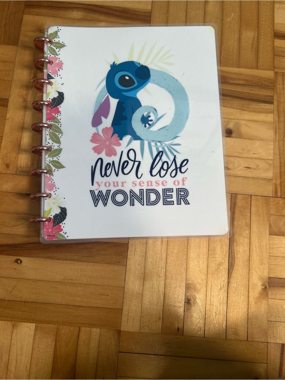 The Happy Planner Blue Stitch "Never Lose Your Sense of Wonder" Cover